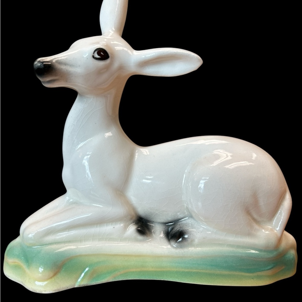 Vintage Ceramic Deer Fawn Figurine Woodland Japan
